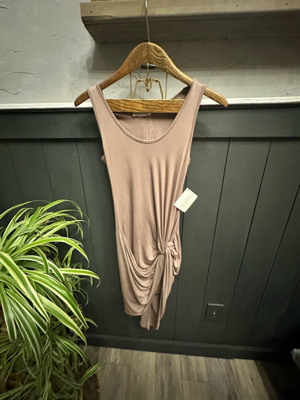 NEW Stella Luce Sleeveless Twist-Detail Tank Dress in Dusty Mauve size M